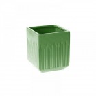 Керамична кашпа квадрат, зелена, 11х11х13 см