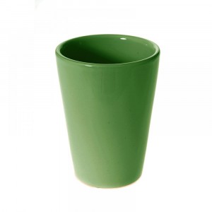 Керамична кашпа, зелена, 11.5х11.5 см