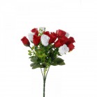 Букет от мини рози, бяло и червено