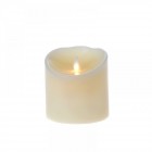 Свещ LED с батерии, бяла, 10х10 см