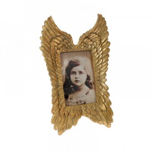 Полирезинова рамка за снимки, крила, злато, 10х15/20х31 см