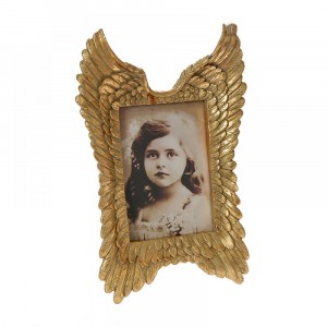Полирезинова рамка за снимки, крила, злато, 13х18/23х34 см