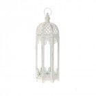 Метален светилник, бял, ANTIQUE, 13х13х39 см