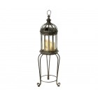 Метален светилник на стойка, клетка, бронз, 120 см