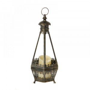 Метален светилник пирамида, бронз, 55 см