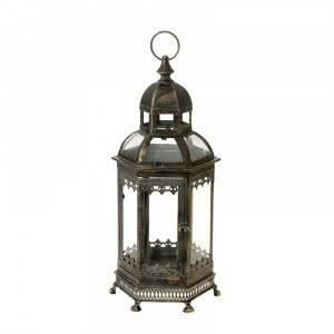 Метален светилник, шестоъгълник, бронз, 50 см