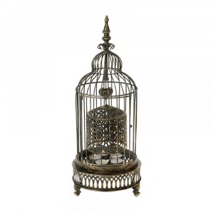 Метална клетка светилник,бронз, 50 см