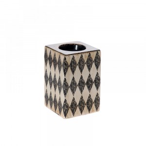 Керамичен свещник , ромбове, 7х7х11 см