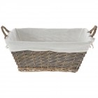 Плетен панер с плат, натурал