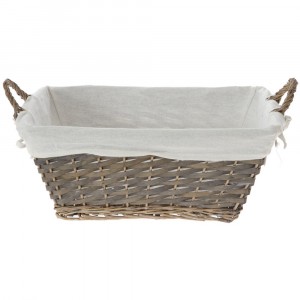 Плетен панер с плат, натурал