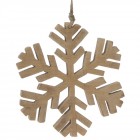 Коледна дървена висулка, снежинка, натюр, 25х25 см