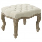 Дървена табуретка, кафяво/бяло претрито, 56?46?40СМ