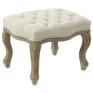 Дървена табуретка, кафяво/бяло претрито, 56?46?40СМ