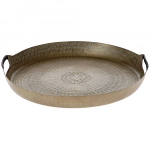 Метален поднос антик, диаметър 52Х8СМ