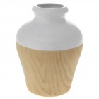 Керамична ваза ефект дърво бяла Φ20Χ25