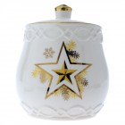 Коледен буркан керамика златна звезда 16Х20СМ