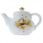 Коледен чайник керамика златна звезда 22Х15СМ