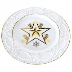 Коледна чиния керамика златна звезда 27СМ