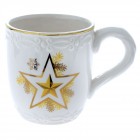 Коледна чаша керамика златна звезда 14Х10СМ