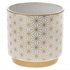 Кашпа керамика златна шарка  Φ14Χ13