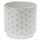 Кашпа керамика сребърна шарка  Φ14Χ13