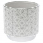 Кашпа керамика сребърна шарка  Φ10Χ10