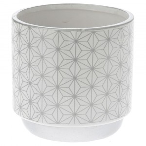 Кашпа керамика сребърна шарка  Φ10Χ10