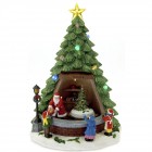 Светеща сцена, елха с музика, 23х22х32 см