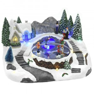 Светеща и музикална сцена, деца на парзалка, 28х20х20 см