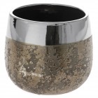 Антична керамична кашпа, злато, 18Х16СМ