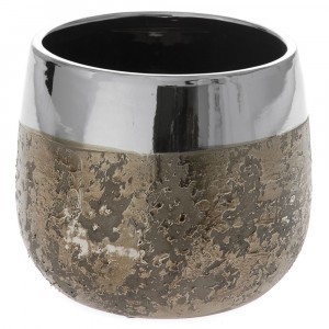 Антична керамична кашпа, злато, 18Х16СМ