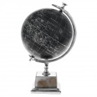 Глобус черен, кожа и метал, 23?21?36СМ