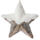 Звезда висяща, дърво и пух, 40х40 см
