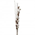 Аранжировка от сухи клонки, шишарки и памук, 30х115 см