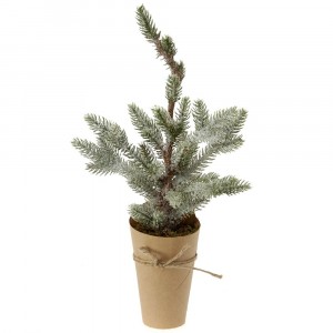 Декоративна елха заснежена в саксия 4