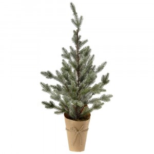 Декоративна елха заснежена в саксия 2