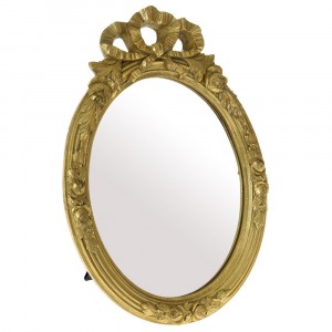 Огледало овал полирезин златен ефект 25Χ35