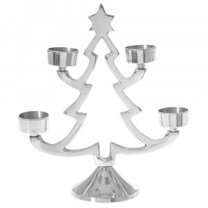 Свещник инокс за 4 свещи , 26Х30СМ