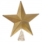 Връх за елха, звезда, метал, злато, 25х30 см