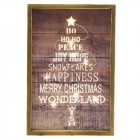 Дървена картина с LED осветление, елха , батерии, 20х30 см