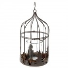 Коледен светилник клетка със шишарки, 20Х38СМ