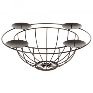 Метален свещник за 4 свещи,  ?40?16СМ