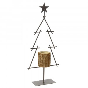 Елха метал и свещник дърво, 22Х8Х50СМ
