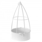 Метална клетка за цветя, бяла, 16Х30СМ