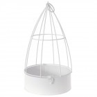 Метална клетка за цветя, бяла, 21Х39СМ