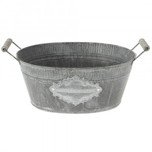 Метален панер овал сив 1