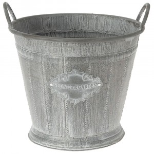 Метална кашпа сива