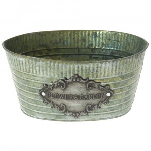 Метален панер овал зелен 2