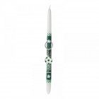 Свещ декор с ключодържател топка, зелена