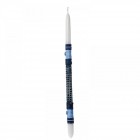 Свещ колона с декор, син плат на точки